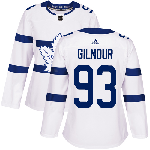 Adidas Maple Leafs #93 Doug Gilmour White Authentic 2018 Stadium Series Women's Stitched NHL Jersey - Click Image to Close
